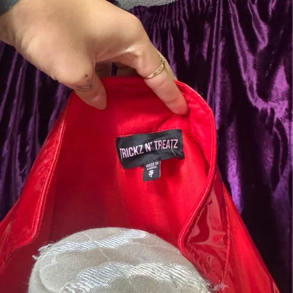 Red PVC Long Coat - Picture 5 of 5